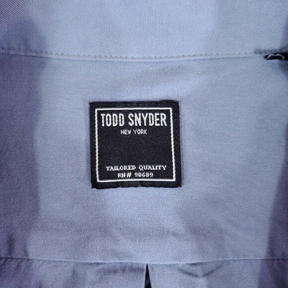 Todd Snyder Mens Size XL Slim Fit Rayon Hollywood Button Up Shirt Steel Blue - Picture 10 of 14